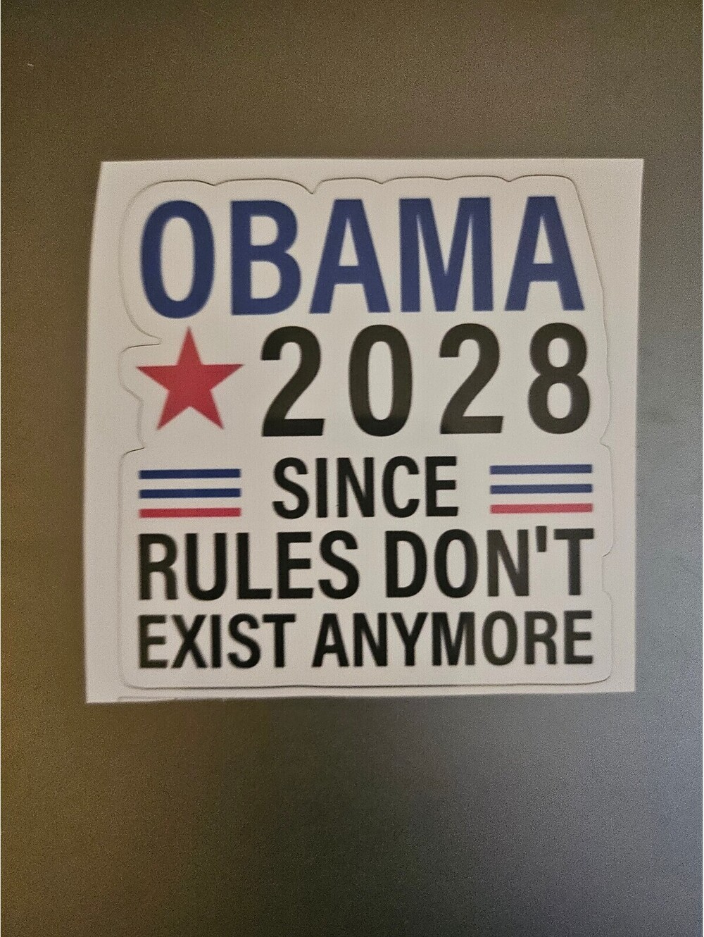 Obama'28 Since Rules Don't Exist Anymore - vinyl Sticker - laptop/bottle - NEW